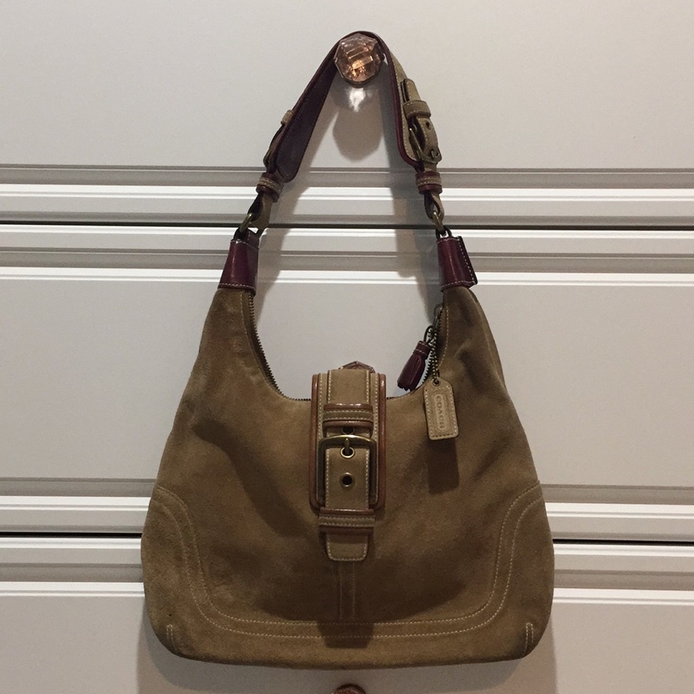 Coach Suede Hobo Shoulder Handbag